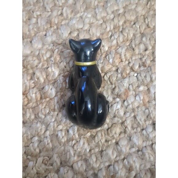 Vintage HERES MY HEART Black Cat Glass Avon Bottle Cotillion Cologne  FULL - Picture 4 of 7
